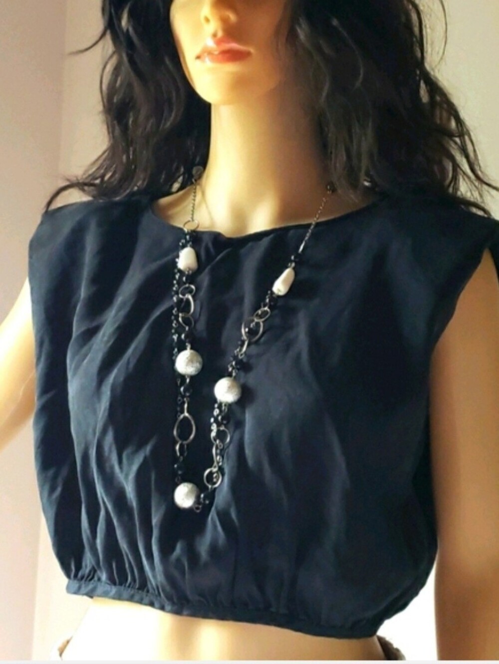 Zara SILK cropped Top sz M